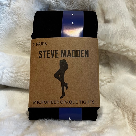 NWT Steve Madden Microfiber Opaque Tights 2 Pairs - Picture 4 of 7